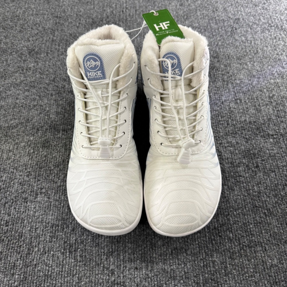 Hike Footwear White Light Blue Barefoot Winter Boots Faux Fur Lined NWT